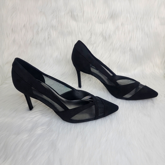 Nine West Shoes - Nine West black suede pointed toe pumps.